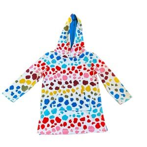 Mini Boden Rainbow Terrycloth Kids Swim Coverup 4-5 y